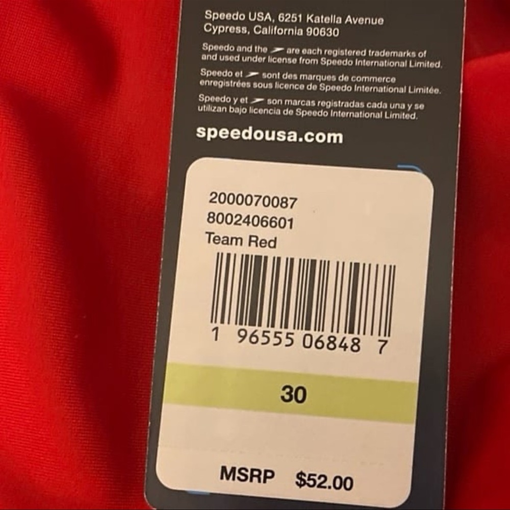 Speedo Team Red Swimwear